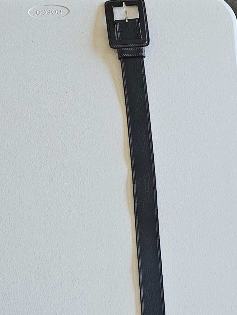 VTG 90s BANANA REPUBLIC Wide Black Belt | Large Buckle | Genuine Leather | Good